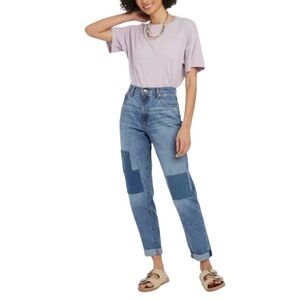 NWT 100% Cotton Blue Patchwork Boyfriend Jeans